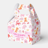 可愛ガーリーいピンクベビー恐竜子供の誕生日 フェイバーボックス (裏面サイド)