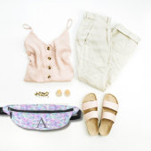 可愛ガーリーいピンク紫の人魚はかりで測パーソナライズされた ファニーパック