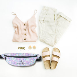 可愛ガーリーいピンク紫の人魚はかりで測パーソナライズされた ファニーパック