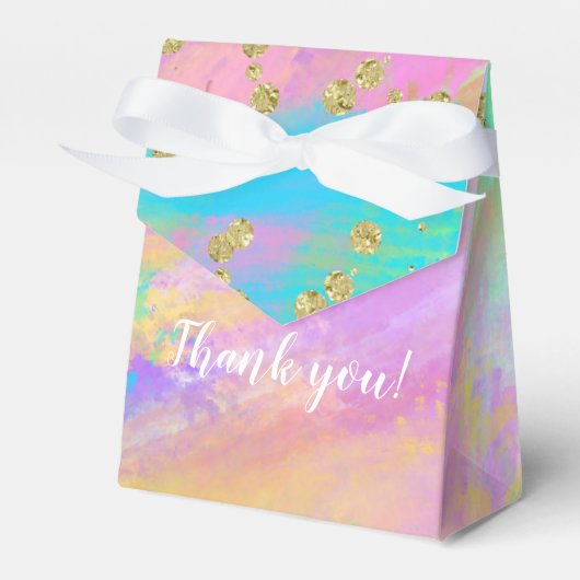 可愛ガーリーいピンク紫の青い森の動物パーティー フェイバーボックス (正面サイド)