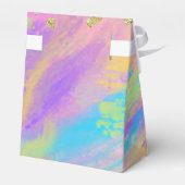 可愛ガーリーいピンク紫の青い森の動物パーティー フェイバーボックス (裏面サイド)