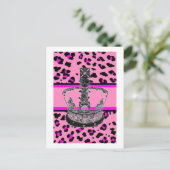 可愛ガーリーいファッショニスタホットヒョウ柄 ポストカード (スタンド正面)