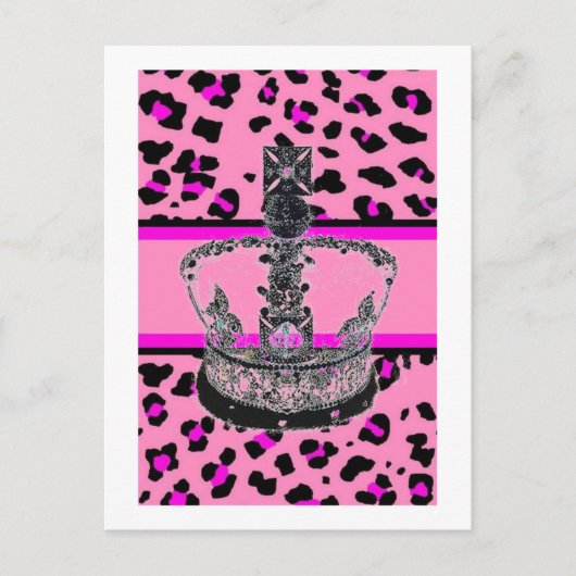 可愛ガーリーいファッショニスタホットヒョウ柄 ポストカード (正面)