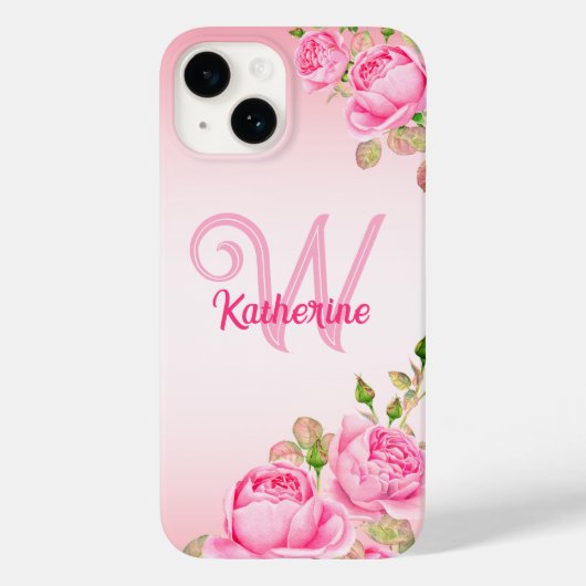 可愛ガーリーいファッションフローラモノグラム Case-Mate iPhoneケース (裏面)