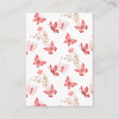 可愛ガーリーいフローラピンク蝶ベビー エンクロージャーカード (裏面)