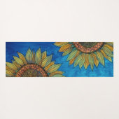 可愛ガーリーいボ素朴ホひまわりパーソナライズされたアート ヨガマット (裏面(横))