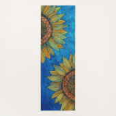可愛ガーリーいボ素朴ホひまわりパーソナライズされたアート ヨガマット (裏面)