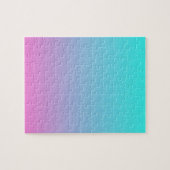 可愛ガーリーいメグラデーションイドピンクターコイズアクアブルー ジグソーパズル (横)