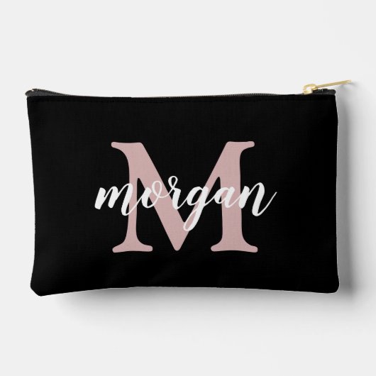 可愛ガーリーいモノグラムの花嫁付きプレゼント |黒 アクセサリーポーチ