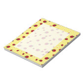 可愛ガーリーいラディバグとデイジー花柄イエロー ノートパッド (回転)