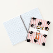 可愛ガーリーい子猫と足、赤いストライプの螺旋 ノートブック (内部)