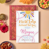 可愛ガーリーい最初の旅のまわりに日誕生日パーティー 招待状