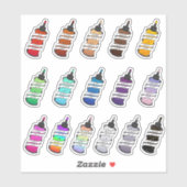 可愛ガーリーい染毛ボトルイラストレーションセット シール (シート)