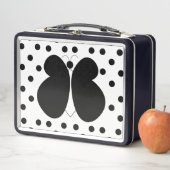 可愛ガーリーい水玉模様蝶 メタルランチボックス (インサイチュ)