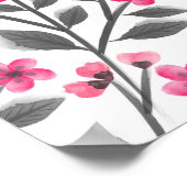 可愛ガーリーい水絵を描フローラ ポスター (角)