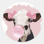 可愛ガーリーい牛吹のバブルガム ラウンドシール (正面)