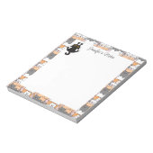 可愛ガーリーい猫のパーソナライズされた文字 ノートパッド (回転)