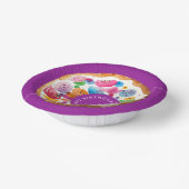 可愛ガーリーい紫カラフル甘いドーナツの水色 ペーパーボウル (傾斜あり)