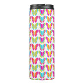 可愛ガーリーい色数々のの虹の蝶の名前 タンブラー (裏面)