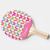 可愛ガーリーい色数々のの虹の蝶の名前 卓球ラケット (横)