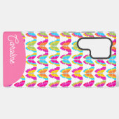 可愛ガーリーい色数々のの虹の蝶の名前 SAMSUNG GALAXYケース (裏面横)