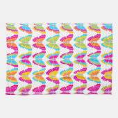 可愛ガーリーい色数々のの虹の蝶パターン キッチンタオル (横)
