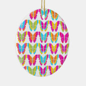 可愛ガーリーい色数々のの虹の蝶パターン セラミックオーナメント (右)