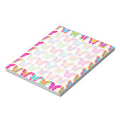 可愛ガーリーい色数々のの虹の蝶パターン ノートパッド (回転)