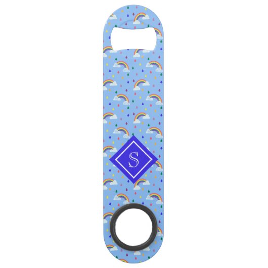 可愛ガーリーい虹の空パーソナライズされた スピード栓抜き (正面)