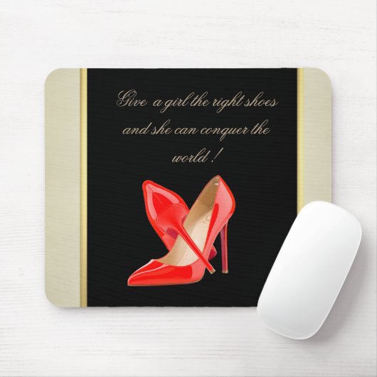 可愛ガーリーい赤いハイヒール – メやる気を起こさせるッセージ マウスパッド (マウス)