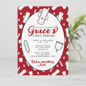 可愛ガーリーい赤い月経パッド第1期パーティー 招待状 (スタンド正面)