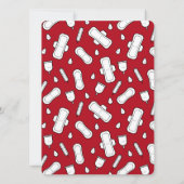 可愛ガーリーい赤い月経パッド第1期パーティー 招待状 (裏面)