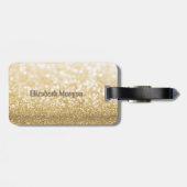 可愛ガーリーい金ゴールドきらびやかな《写真》ぼけ味、愛パーソナライズされた- ラゲッジタグ (裏面横)