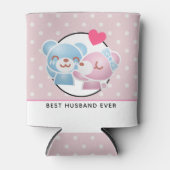 可愛キスをするいかわいいの夫が今ま最高のでものクマ 缶クーラー (正面)