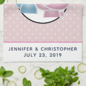 可愛キスをするいクマかわいい キッチンタオル (折り畳み)