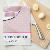 可愛キスをするいクマかわいい キッチンタオル (四つ折り)