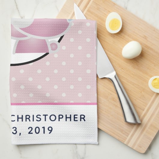 可愛キスをするいクマかわいい キッチンタオル (四つ折り)