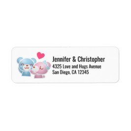 可愛キスをするいクマかわいい ラベル