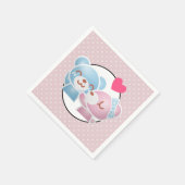 可愛キスをするい水玉模様とかわいい スタンダードカクテルナプキン (角)