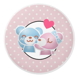可愛キスをするい水玉模様とかわいい セラミックノブ