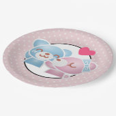 可愛キスをするい水玉模様とかわいい ペーパープレート (アングル)