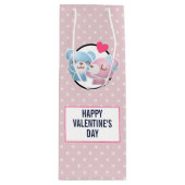 可愛キスをするい水玉模様とかわいい ワインギフトバッグ (正面)