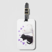 可愛キスをするい猫 ラゲッジタグ (正面縦)