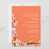 可愛キスをするい鳥の夏結婚の 招待状 (裏面)