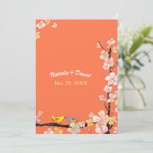 可愛キスをするい鳥の夏結婚の 招待状 (スタンド正面)