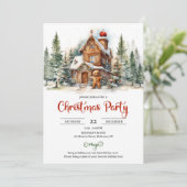 可愛クラシックいジンガー飾ブレッドパーティー 招待状 (スタンド正面)