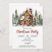 可愛クラシックいジンガー飾ブレッドパーティー 招待状 (正面/裏面)