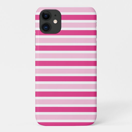 可愛クラシックいピンクと白ストライプ色 Case-Mate iPhoneケース (裏面)