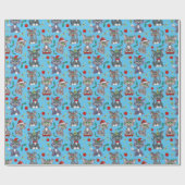 可愛クールいクリスマス猫 ラッピングペーパー (フラット)