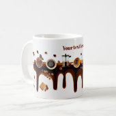 可愛クールいコーヒードリンクのパーソナライズされた文字 コーヒーマグカップ (正面左)